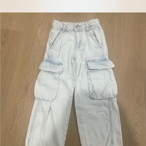Zara Light Blue Kids Cargo Jeans